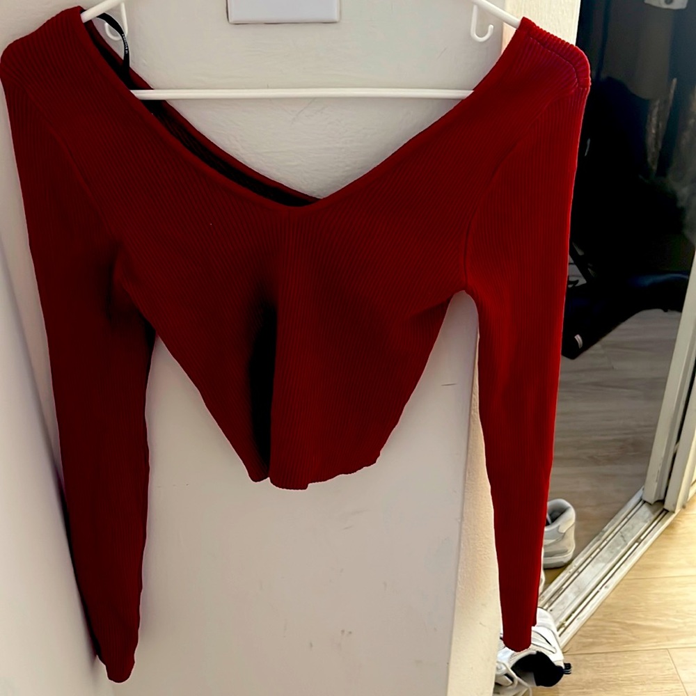 Red ribbed forever 21 top!